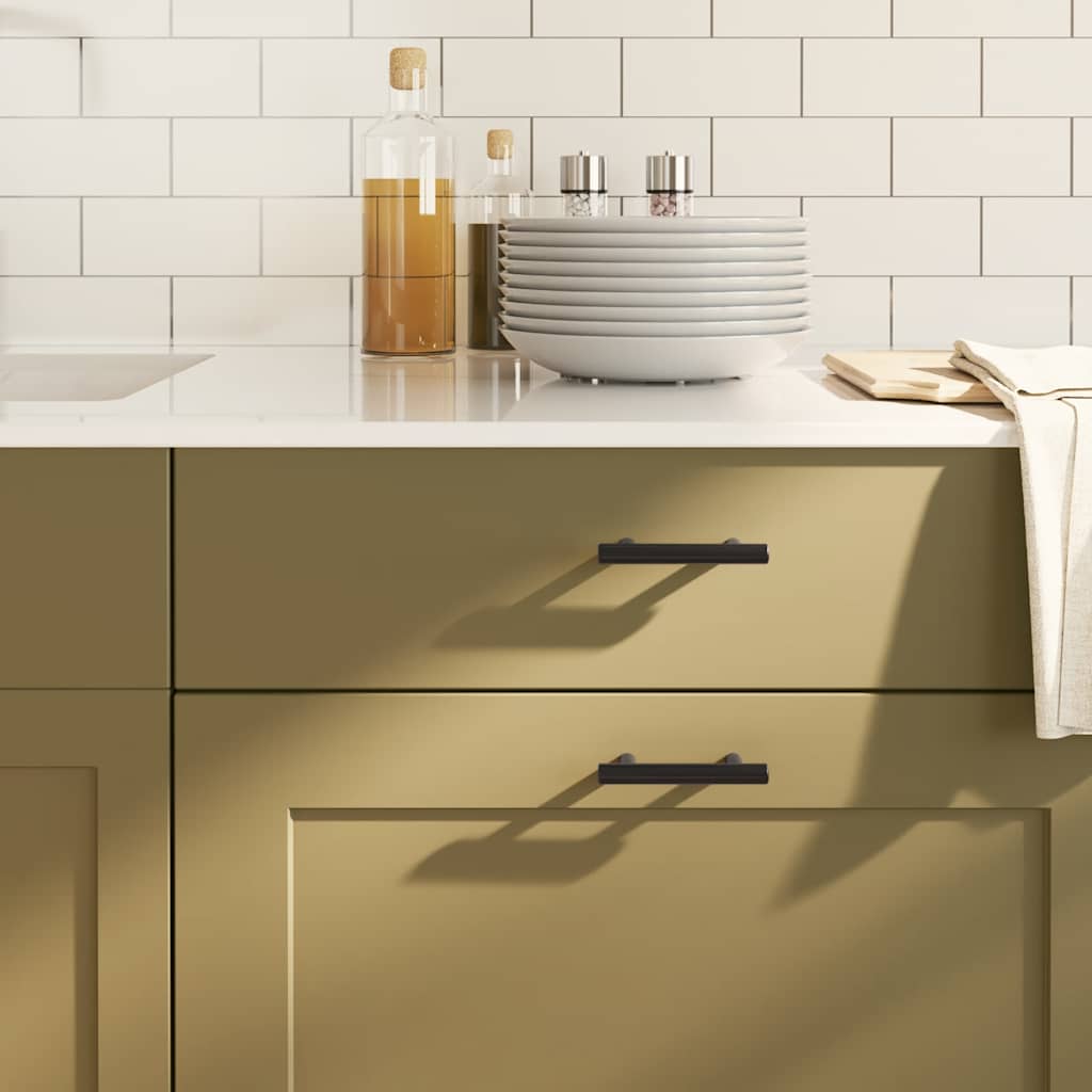 Λαβές Ντουλαπιών 10 τεμ. Μαύρες 64 χιλ. από Ανοξείδωτο Ατσάλι - Pakobazaar