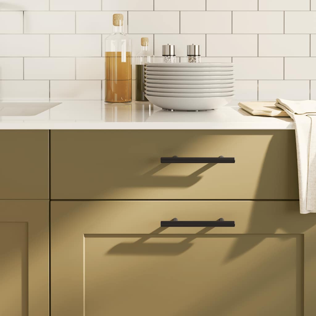 Λαβές Ντουλαπιών 10 τεμ. Μαύρες 96 χιλ. από Ανοξείδωτο Ατσάλι - PAKOBAZAAR