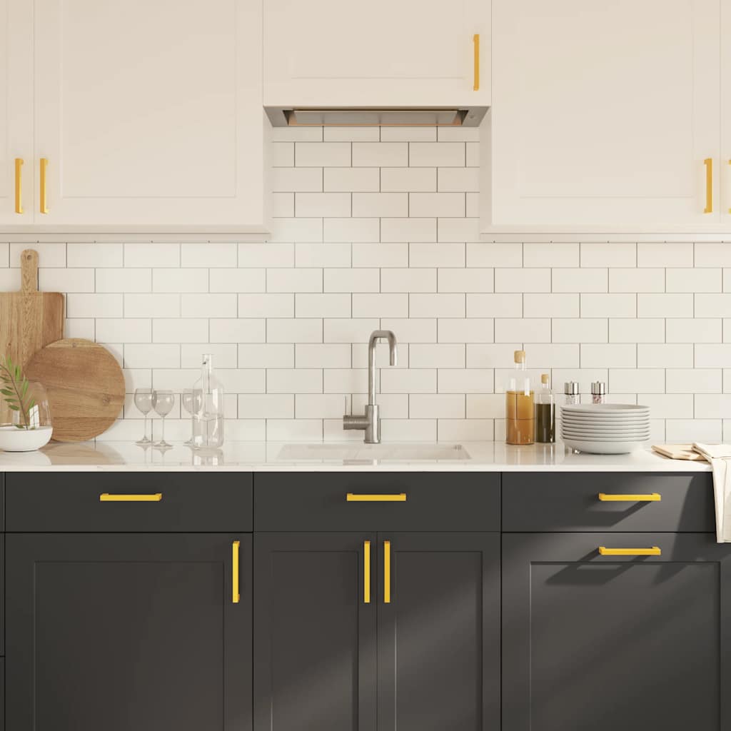 Λαβές Ντουλαπιών 10 τεμ. Χρυσές 128 χιλ. από Ανοξείδωτο Ατσάλι - PAKOBAZAAR