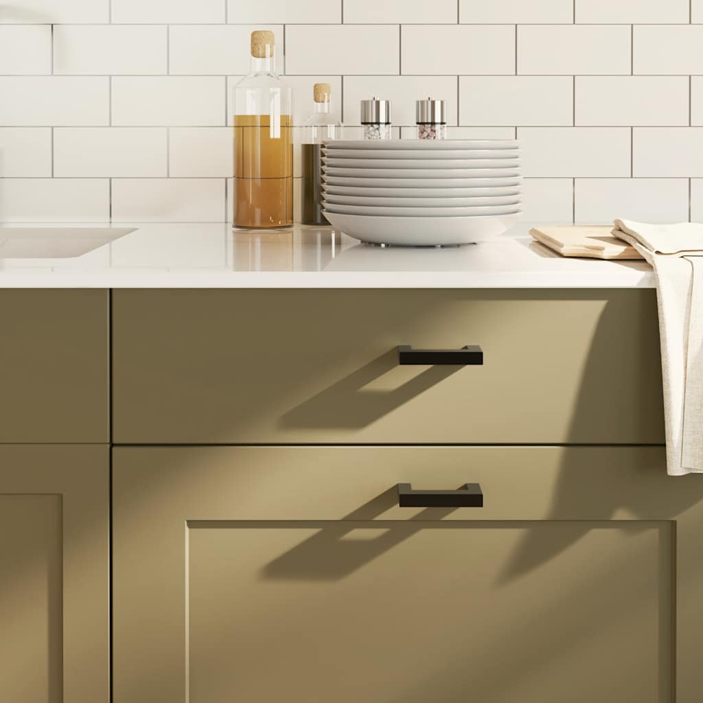 Λαβές Ντουλαπιών 10 τεμ. Μαύρες 64 χιλ. από Ανοξείδωτο Ατσάλι - PAKOBAZAAR