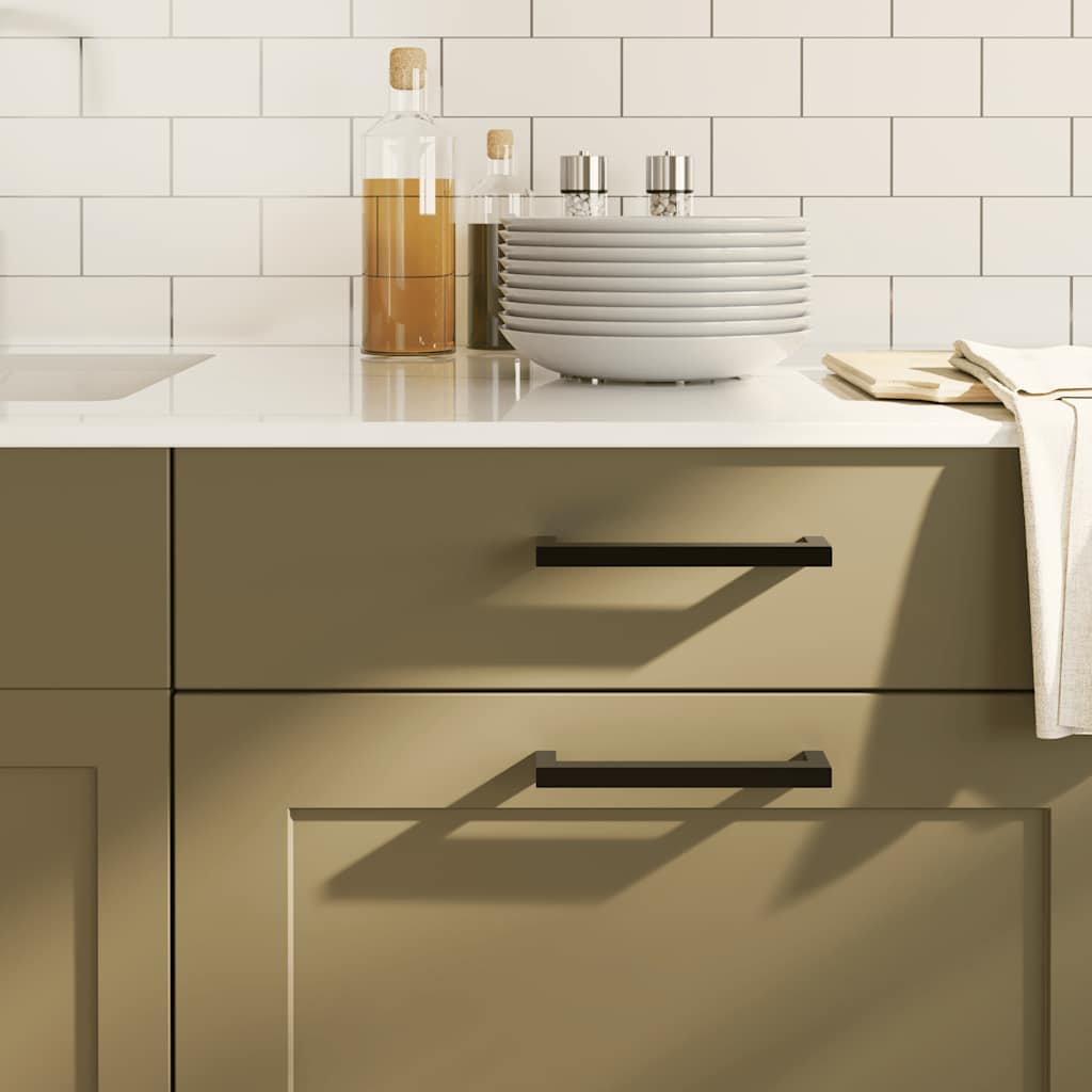 Λαβές Ντουλαπιών 10 τεμ. Μαύρες 128 χιλ. από Ανοξείδωτο Ατσάλι - Pakobazaar