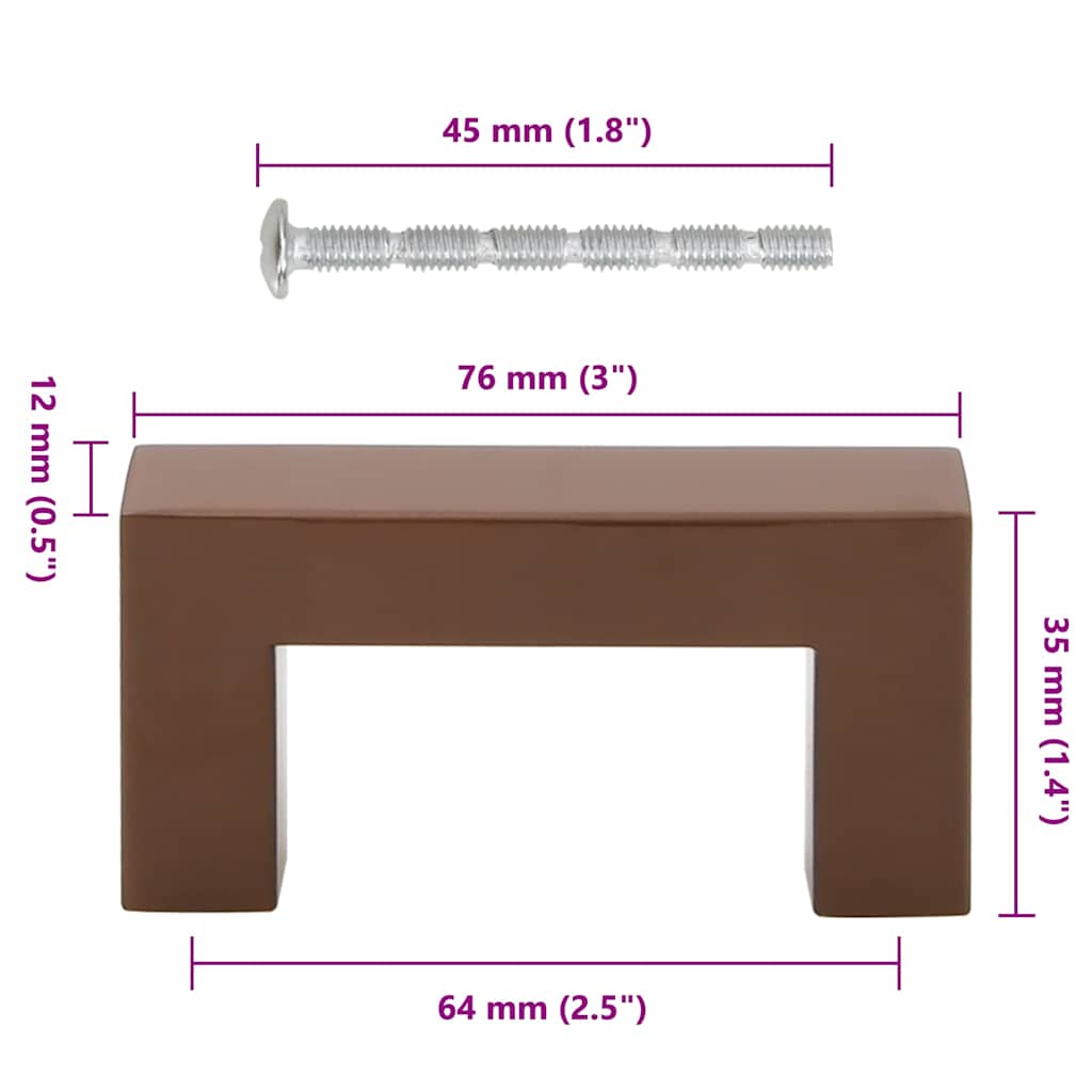 Λαβές Ντουλαπιών 10 τεμ. Μπρονζέ 64 χιλ. από Ανοξείδωτο Ατσάλι - PAKOBAZAAR