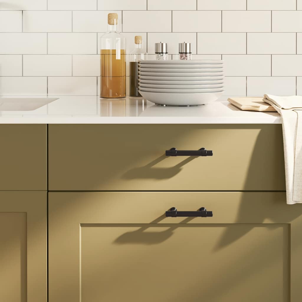 Λαβές Ντουλαπιών 10 τεμ. Μαύρες 96 χιλ. από Ανοξείδωτο Ατσάλι - PAKOBAZAAR