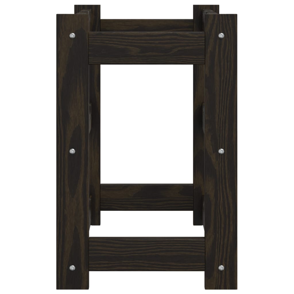 Ραφιέρα Κρασιών για 12 Μπουκάλια Μαύρο από Μασίφ Ξύλο Πεύκου