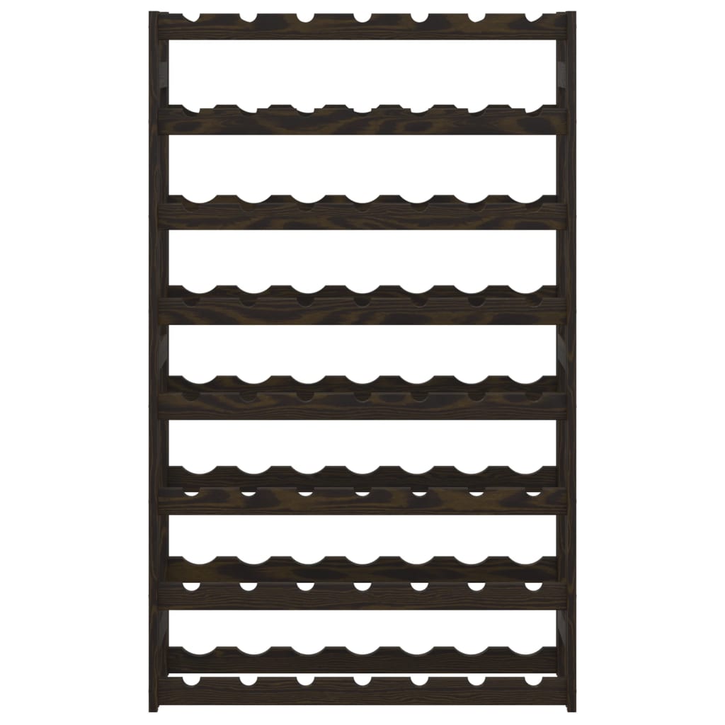 Ραφιέρα Κρασιών για 56 Μπουκάλια Μαύρο από Μασίφ Ξύλο Πεύκου