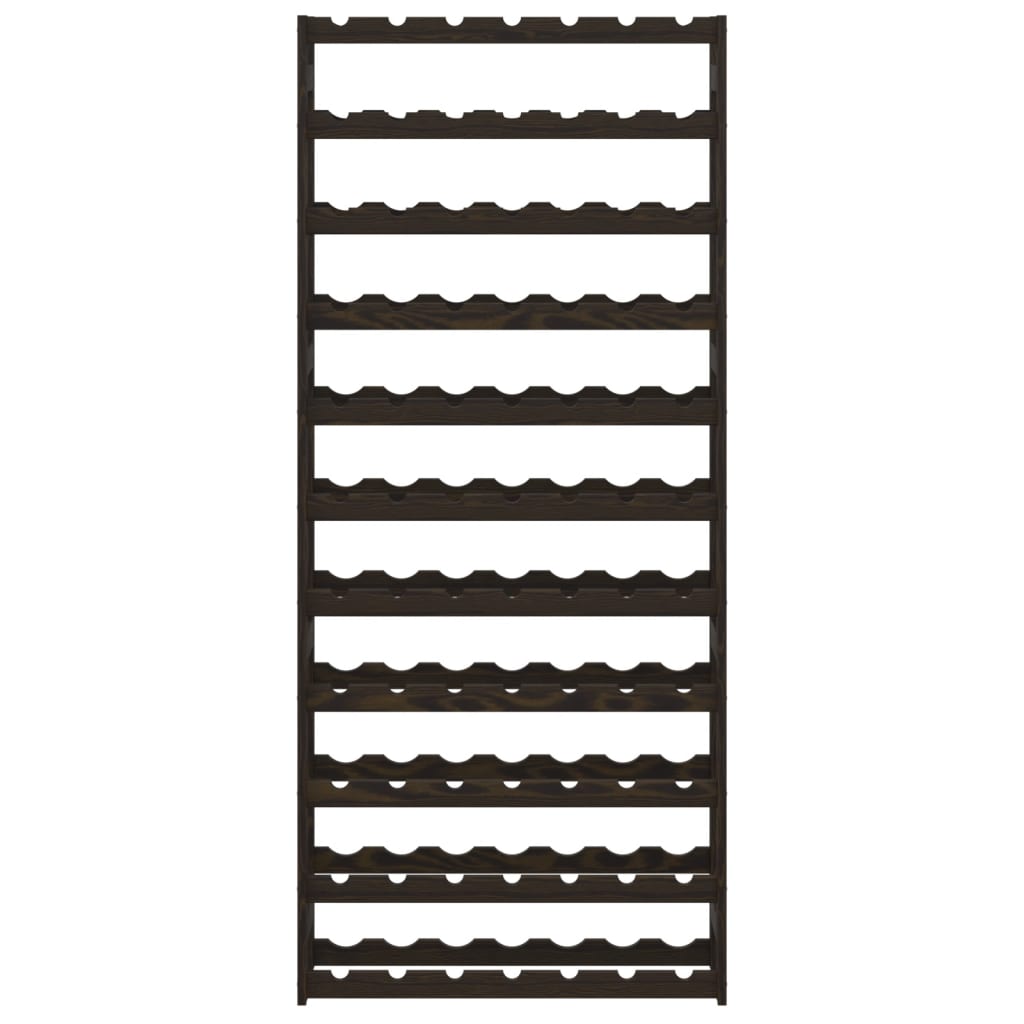 Ραφιέρα Κρασιών για 77 Μπουκάλια Μαύρο από Μασίφ Ξύλο Πεύκου - Pakobazaar