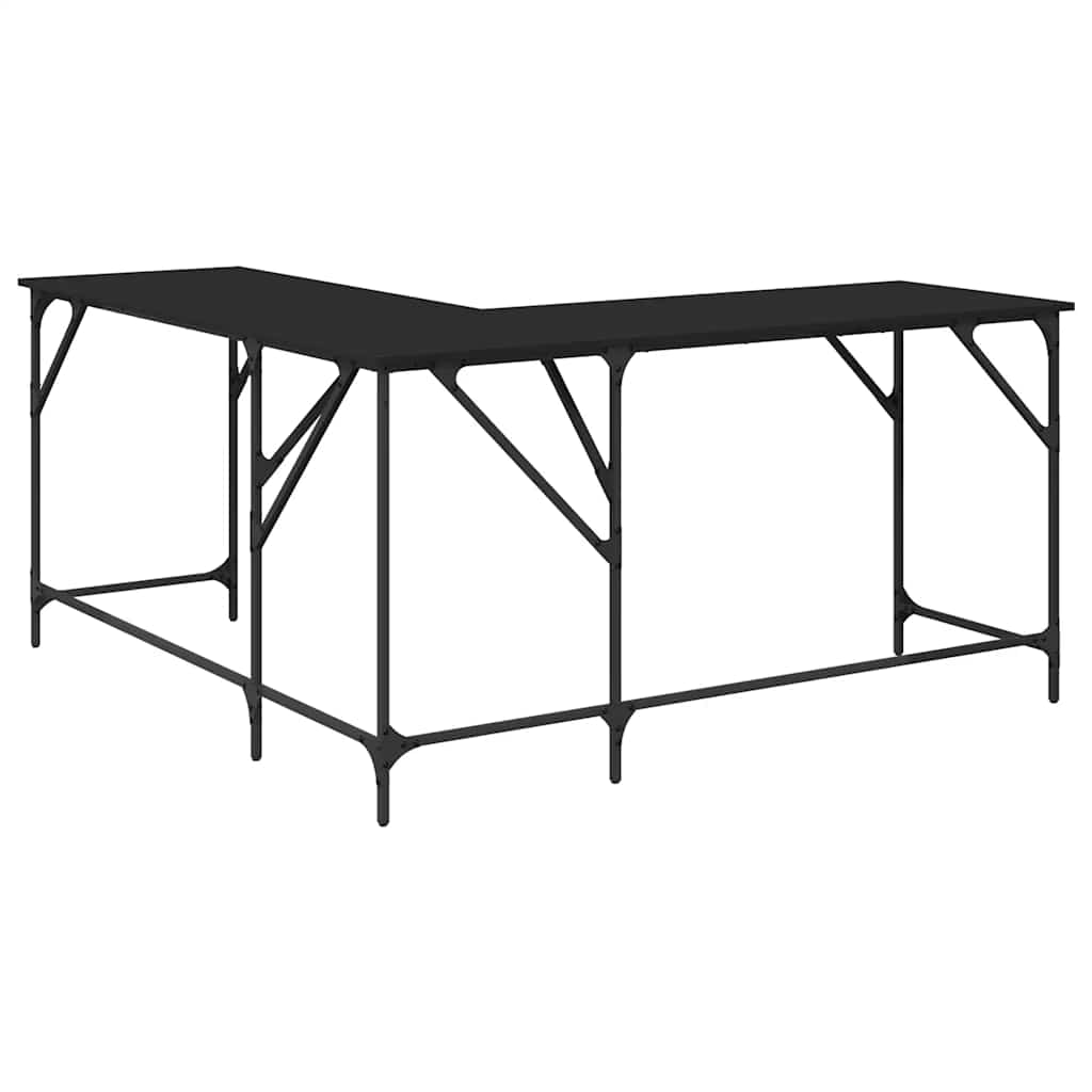 Γραφείο Μαύρο 149 x 149 x 75 εκ. από Επεξεργασμένο Ξύλο