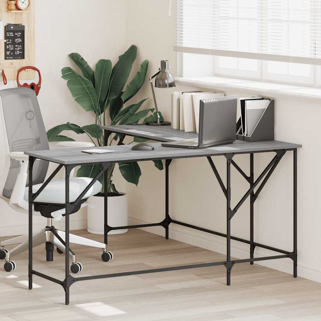 Γραφείο Γκρι Sonoma 149x149x75 εκ. από Επεξεργασμένο Ξύλο