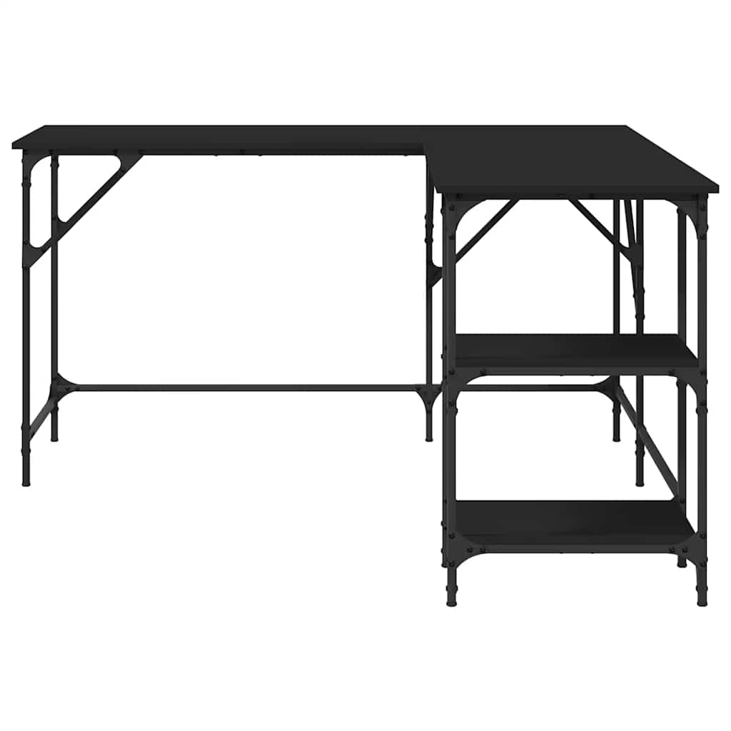 Γραφείο Μαύρο 139 x 139 x 75 εκ. από Επεξεργασμένο Ξύλο