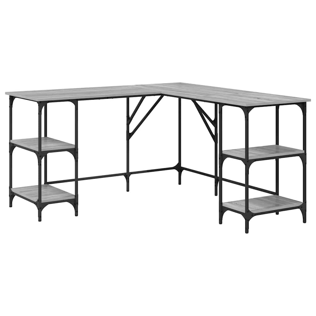 Γραφείο Γκρι Sonoma 139x139x75 εκ. από Επεξεργασμένο Ξύλο - Pakobazaar