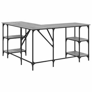 Γραφείο Γκρι Sonoma 139x139x75 εκ. από Επεξεργασμένο Ξύλο - Pakobazaar