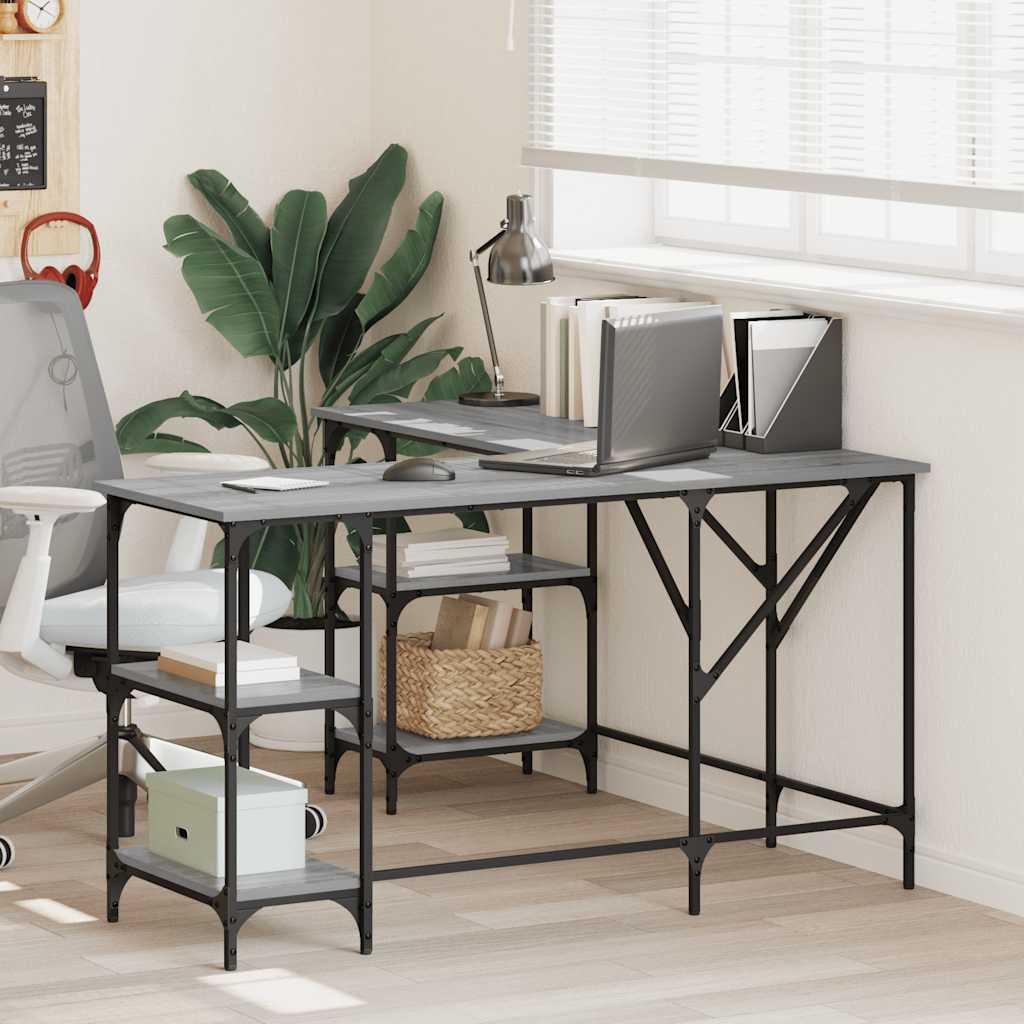 Γραφείο Γκρι Sonoma 139x139x75 εκ. από Επεξεργασμένο Ξύλο - Pakobazaar