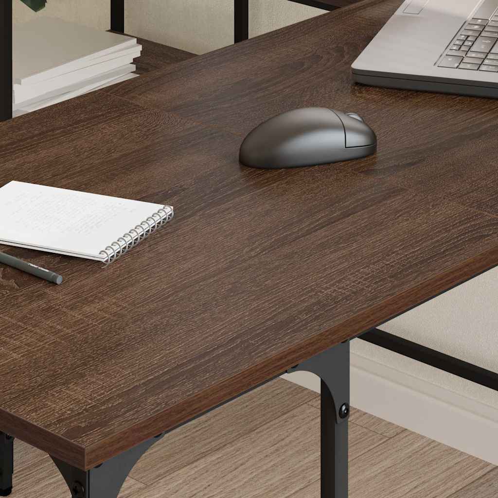 Γραφείο Καφέ Δρυς 139x139x75 εκ. από Επεξεργασμένο Ξύλο