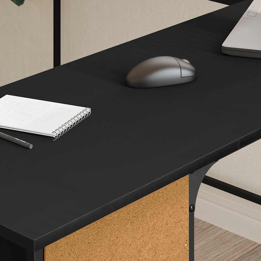 Γραφείο Μαύρο 141 x 141 x 75 εκ. από Επεξεργασμένο Ξύλο