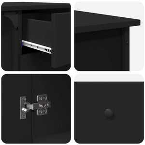 Γραφείο Μαύρο 141 x 141 x 75 εκ. από Επεξεργασμένο Ξύλο