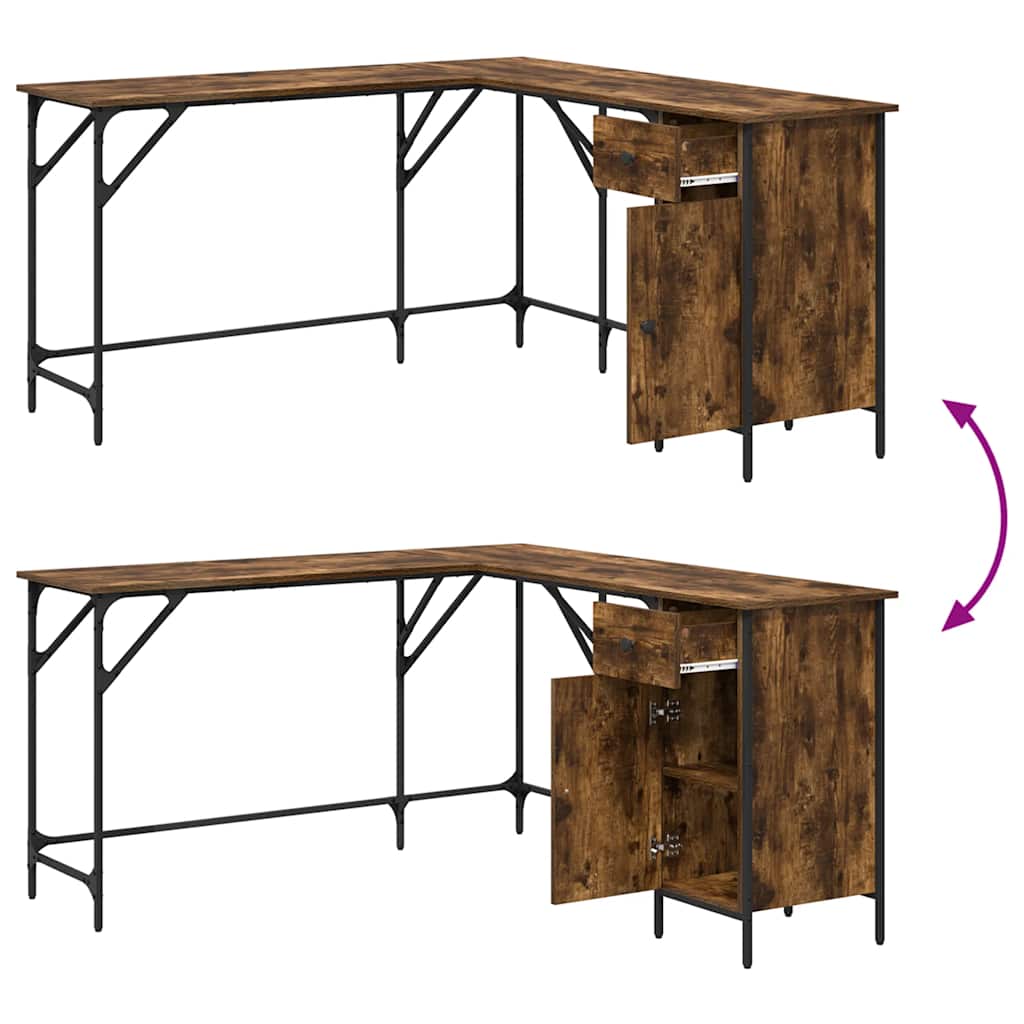 Γραφείο Καπνιστή Δρυς 141x141x75 εκ. από Επεξεργασμένο Ξύλο - Pakobazaar