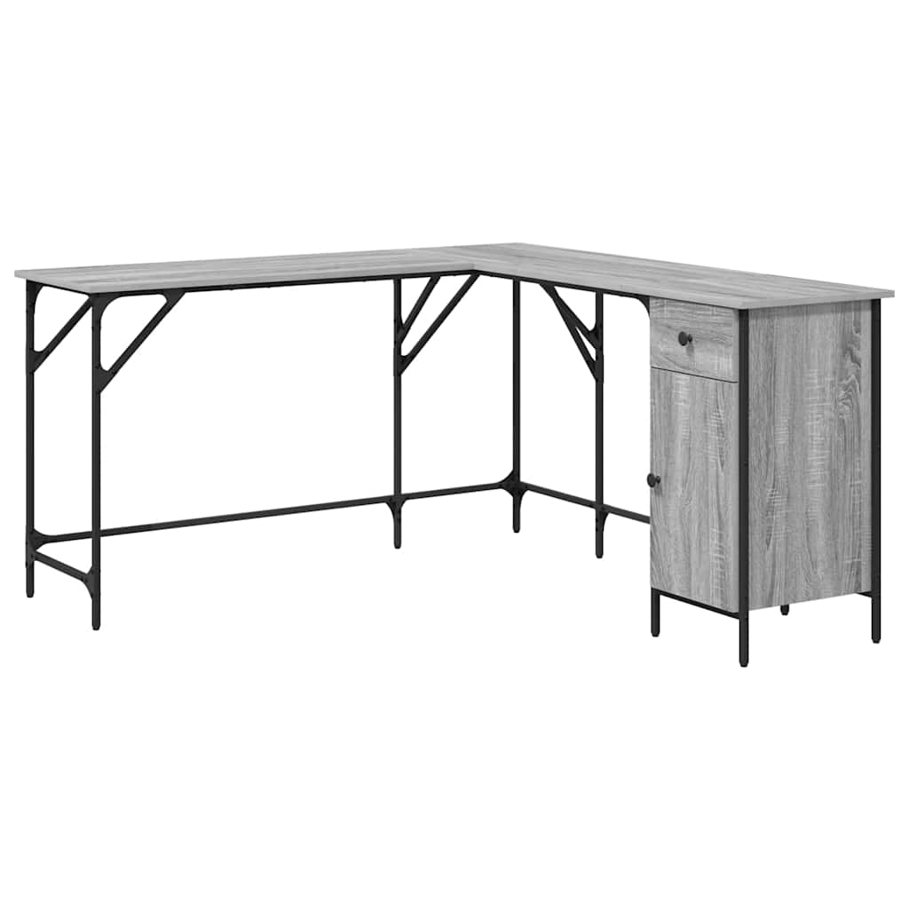 Γραφείο Γκρι Sonoma 141x141x75 εκ. από Επεξεργασμένο Ξύλο