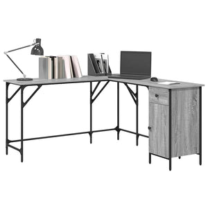 Γραφείο Γκρι Sonoma 141x141x75 εκ. από Επεξεργασμένο Ξύλο