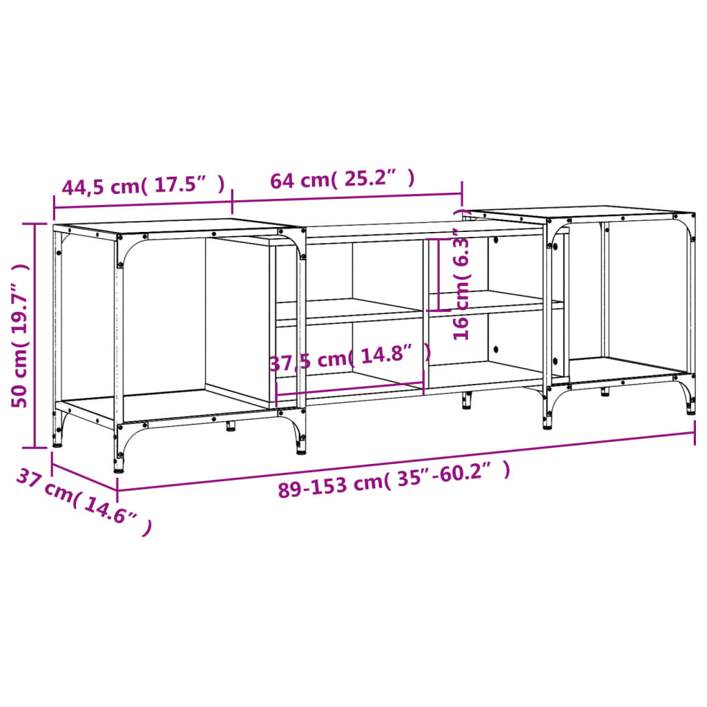 Έπιπλο Τηλεόρασης Καπνιστή Δρυς 153 x 37 x 50 εκ. Επεξεργ. Ξύλο - Pakobazaar