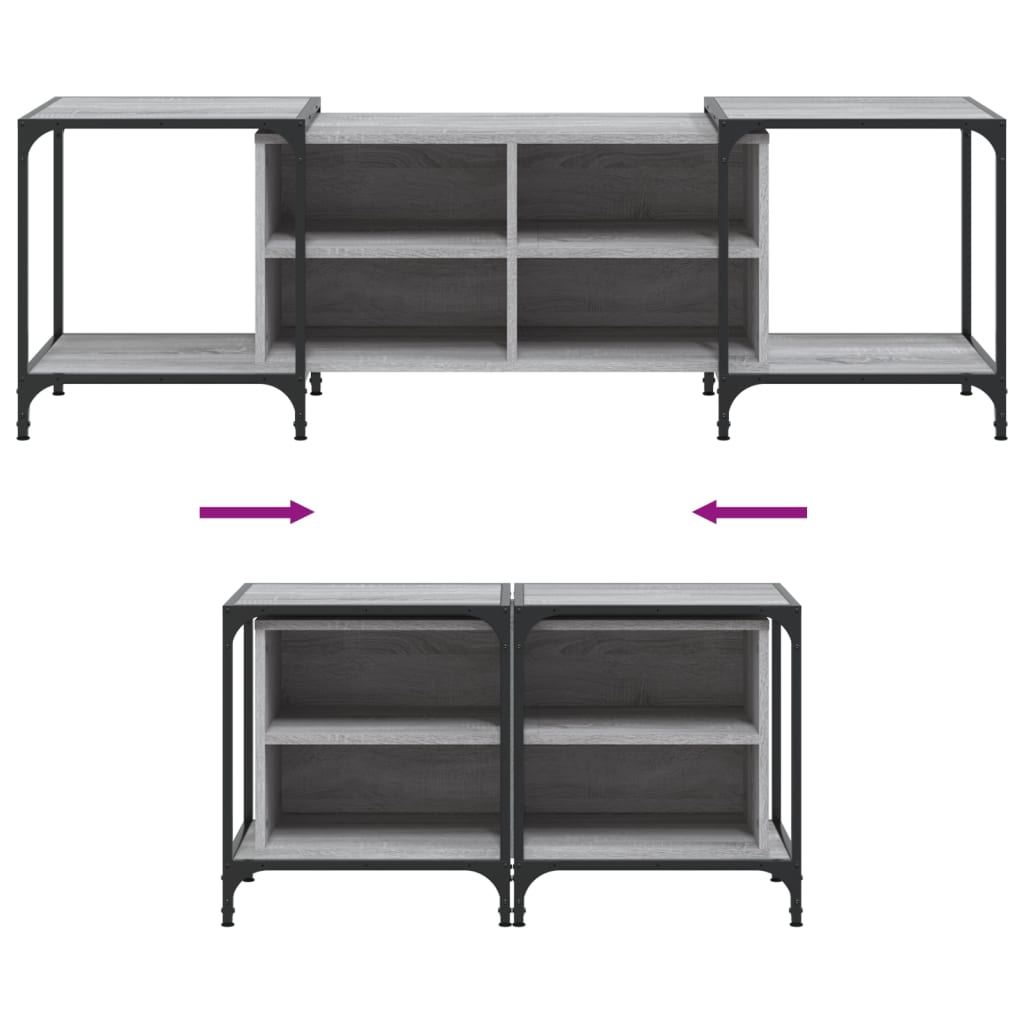 Έπιπλο Τηλεόρασης Γκρι Sonoma 153 x 37 x 50 εκ. Επεξεργ. Ξύλο - Pakobazaar