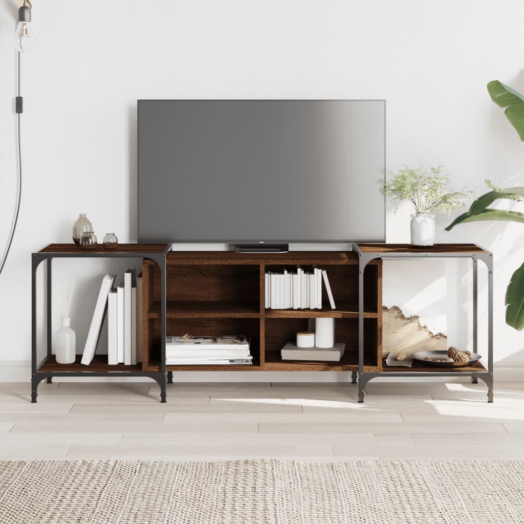 Έπιπλο Τηλεόρασης Καφέ Δρυς 153 x 37 x 50 εκ. από Επεξεργ. Ξύλο