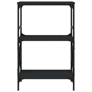Βιβλιοθήκη 3 Επιπέδων Μαύρη 59x35x90,5 εκ. Επεξεργασμένο Ξύλο