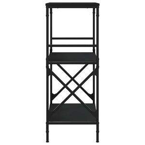 Βιβλιοθήκη 3 Επιπέδων Μαύρη 59x35x90,5 εκ. Επεξεργασμένο Ξύλο