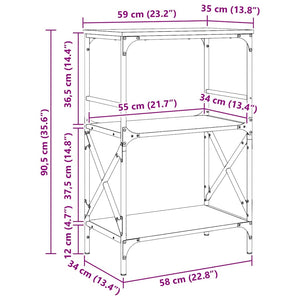 Βιβλιοθήκη 3 Επιπέδων Sonoma Δρυς 59x35x90,5 εκ. Επεξεργ. Ξύλο - Pakobazaar