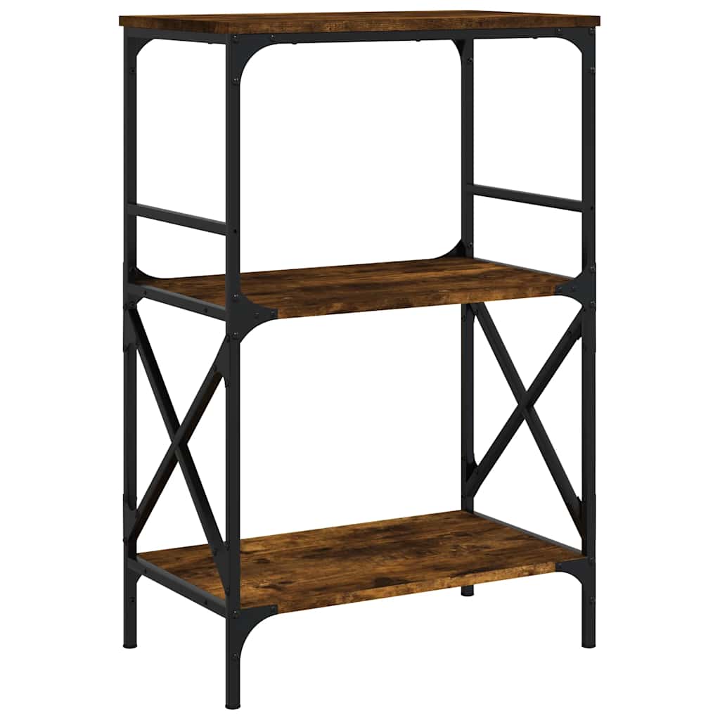 Βιβλιοθήκη 3 Επιπέδων Καπνιστή Δρυς 59x35x90,5 εκ Επεξεργ. Ξύλο - Pakobazaar