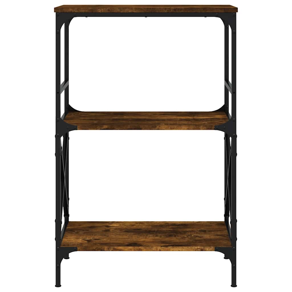 Βιβλιοθήκη 3 Επιπέδων Καπνιστή Δρυς 59x35x90,5 εκ Επεξεργ. Ξύλο - Pakobazaar