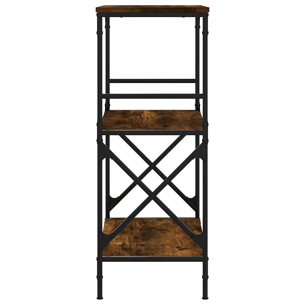 Βιβλιοθήκη 3 Επιπέδων Καπνιστή Δρυς 59x35x90,5 εκ Επεξεργ. Ξύλο - Pakobazaar