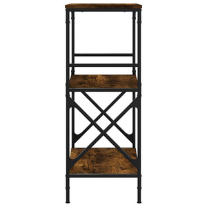 Βιβλιοθήκη 3 Επιπέδων Καπνιστή Δρυς 59x35x90,5 εκ Επεξεργ. Ξύλο - Pakobazaar