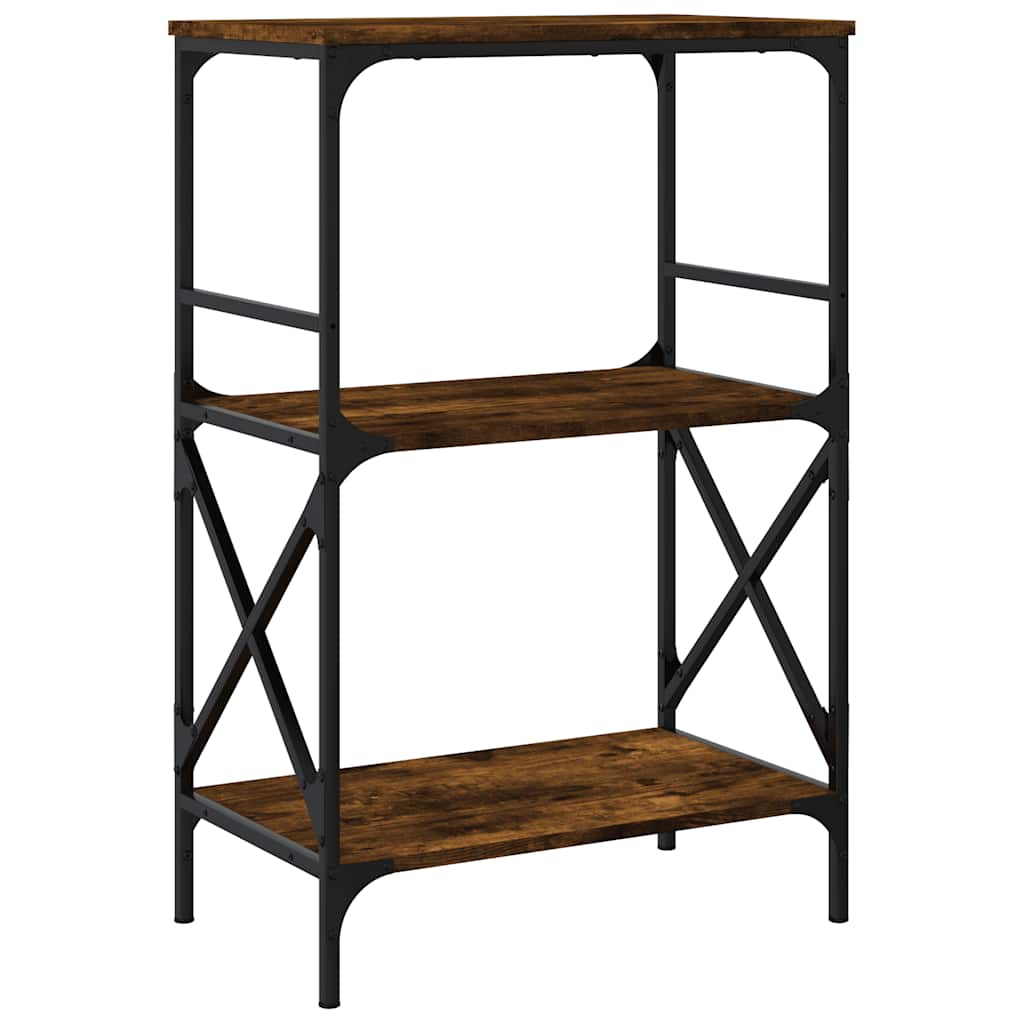 Βιβλιοθήκη 3 Επιπέδων Καπνιστή Δρυς 59x35x90,5 εκ Επεξεργ. Ξύλο - Pakobazaar