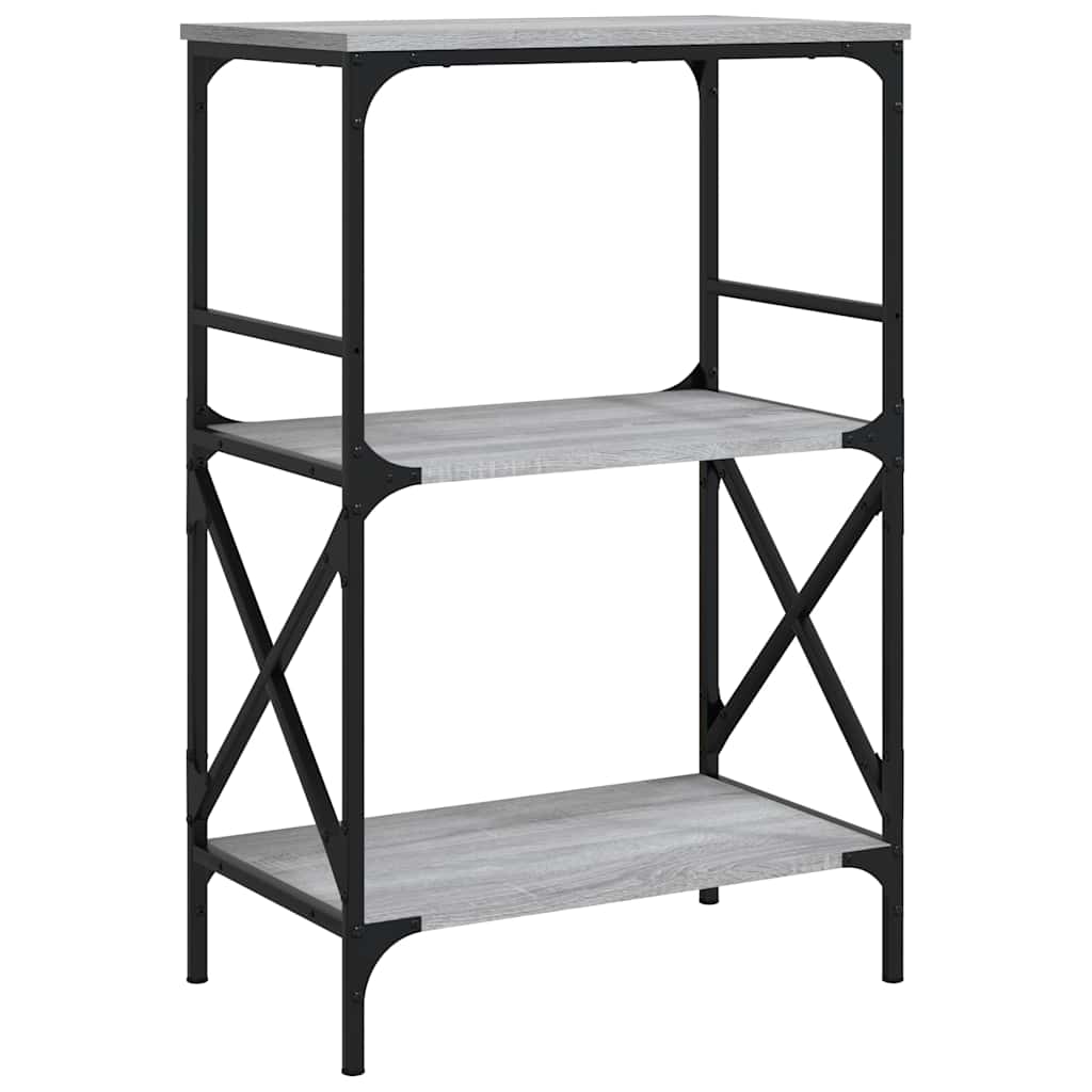 Βιβλιοθήκη 3 Επιπέδων Γκρι Sonoma 59x35x90,5 εκ. Επεξεργ. Ξύλο