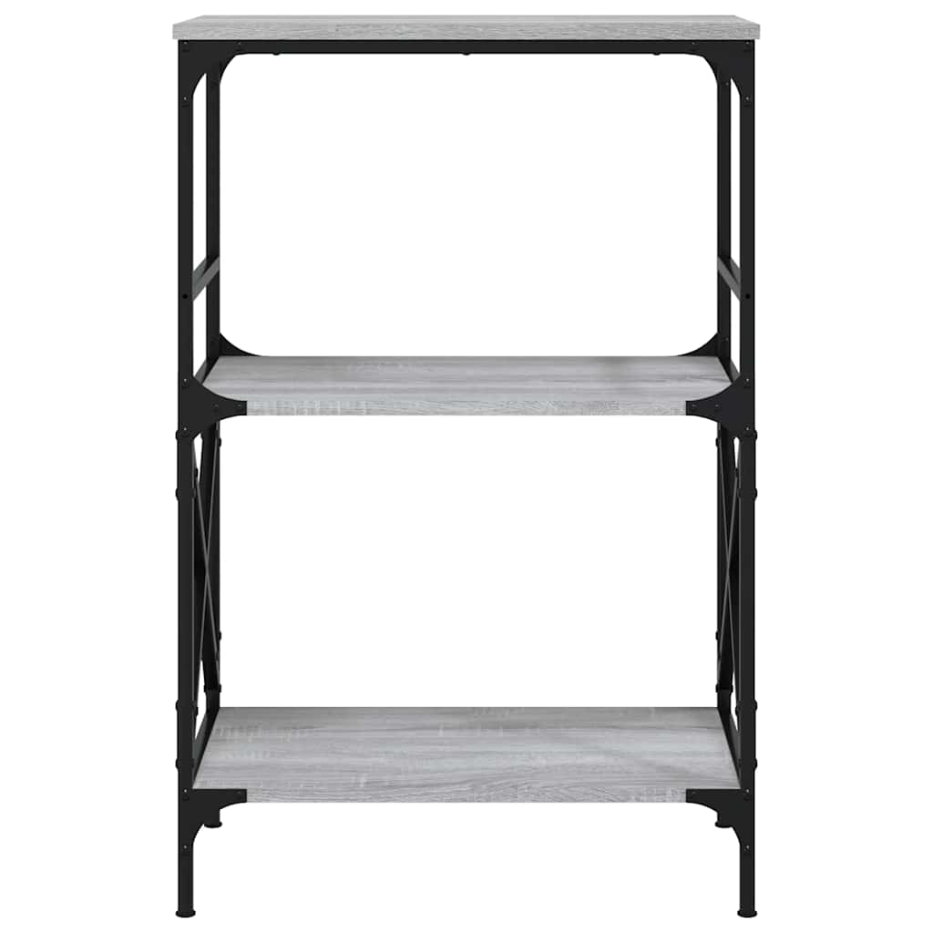 Βιβλιοθήκη 3 Επιπέδων Γκρι Sonoma 59x35x90,5 εκ. Επεξεργ. Ξύλο