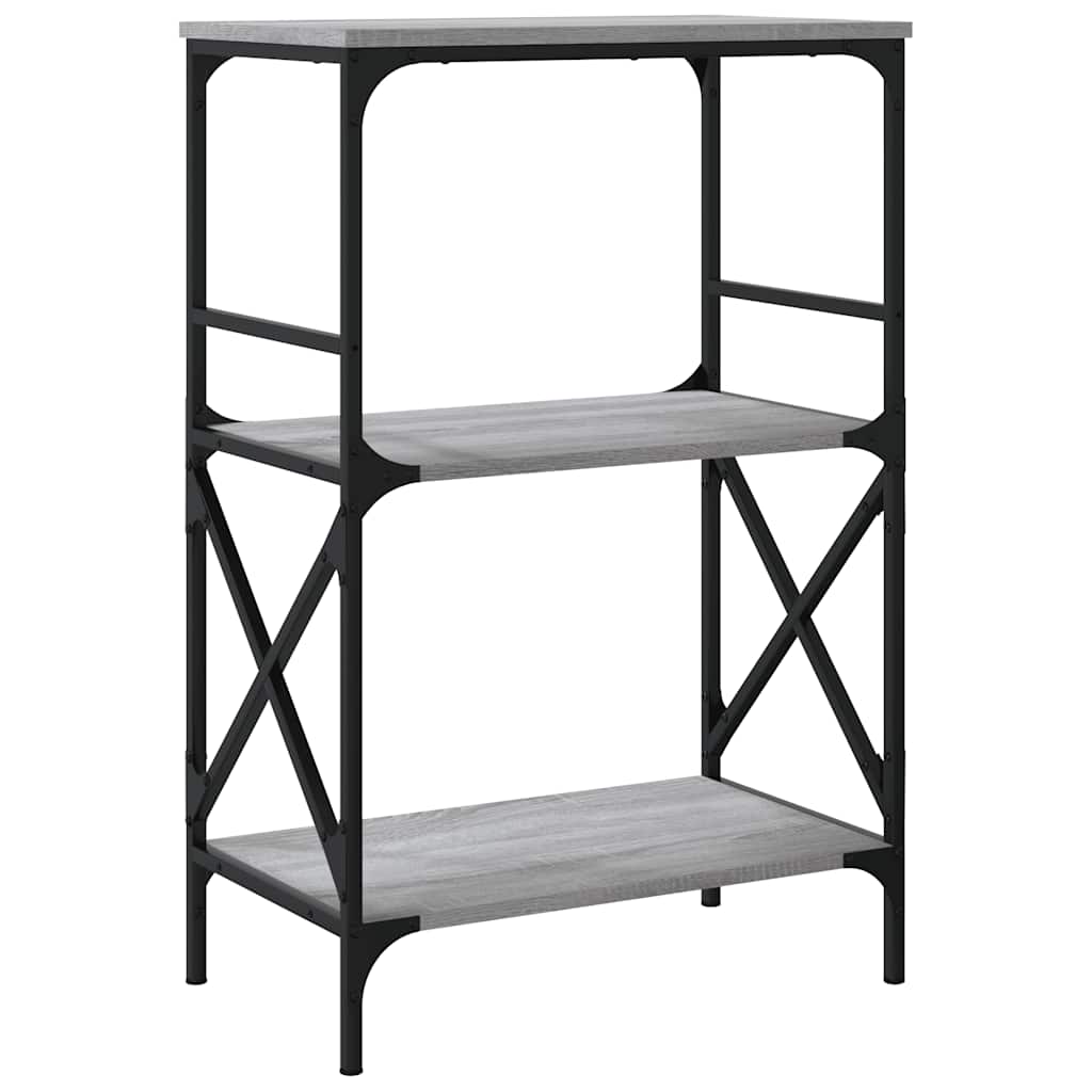Βιβλιοθήκη 3 Επιπέδων Γκρι Sonoma 59x35x90,5 εκ. Επεξεργ. Ξύλο