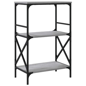 Βιβλιοθήκη 3 Επιπέδων Γκρι Sonoma 59x35x90,5 εκ. Επεξεργ. Ξύλο