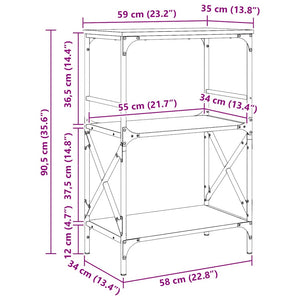 Βιβλιοθήκη 3 Επιπέδων Γκρι Sonoma 59x35x90,5 εκ. Επεξεργ. Ξύλο