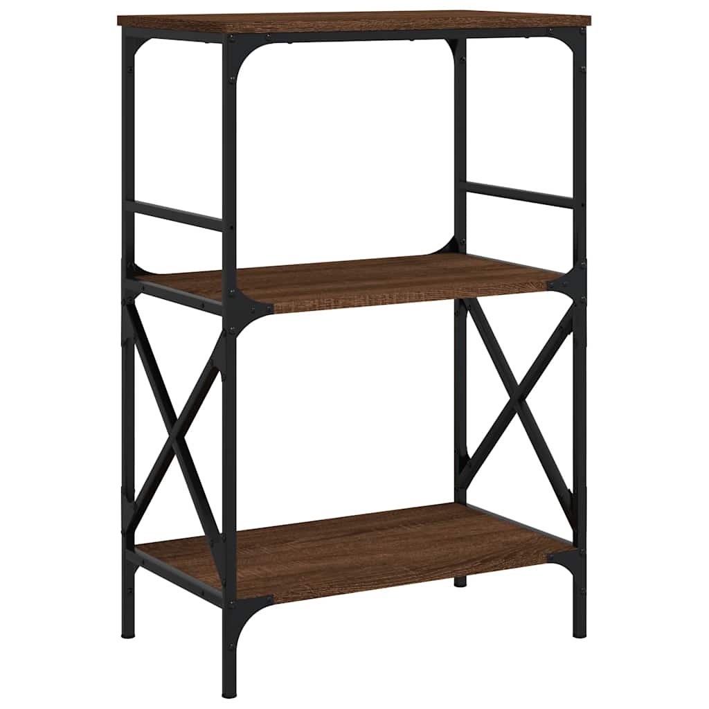 Βιβλιοθήκη 3 Επιπέδων Καφέ Δρυς 59x35x90,5 εκ. Επεξεργ. Ξύλο - Pakobazaar