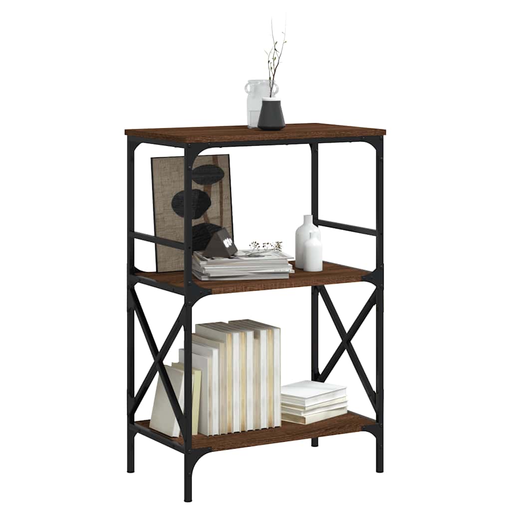 Βιβλιοθήκη 3 Επιπέδων Καφέ Δρυς 59x35x90,5 εκ. Επεξεργ. Ξύλο - Pakobazaar
