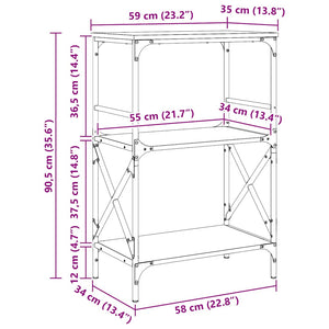 Βιβλιοθήκη 3 Επιπέδων Καφέ Δρυς 59x35x90,5 εκ. Επεξεργ. Ξύλο - Pakobazaar