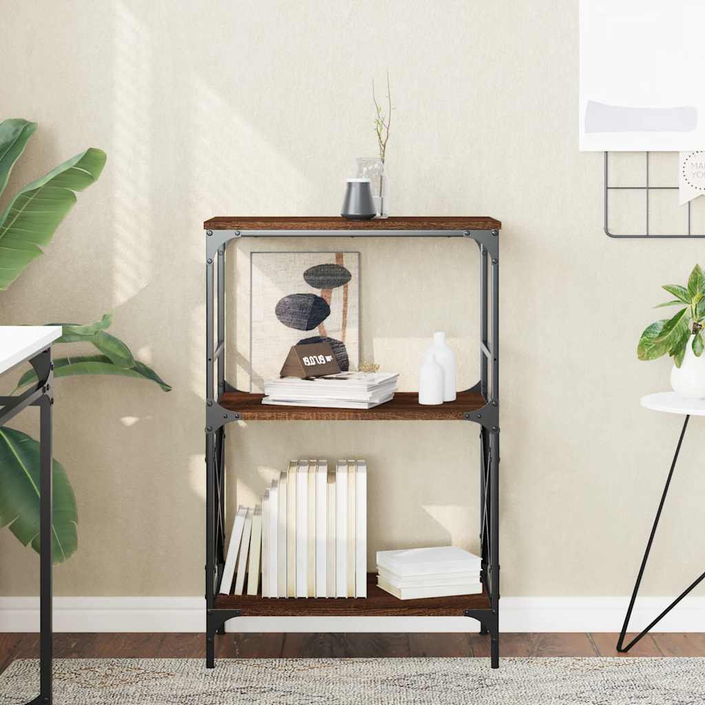 Βιβλιοθήκη 3 Επιπέδων Καφέ Δρυς 59x35x90,5 εκ. Επεξεργ. Ξύλο - Pakobazaar