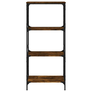 Βιβλιοθήκη 4 Επιπέδων Καπνιστή Δρυς 59x35x132 εκ. Επεξεργ. Ξύλο