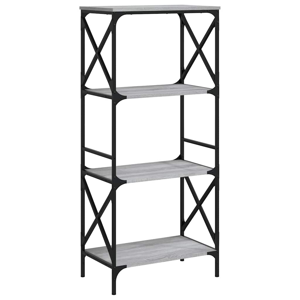 Βιβλιοθήκη 4 Επιπέδων Γκρι Sonoma 59x35x132 εκ. Επεξεργ. Ξύλο