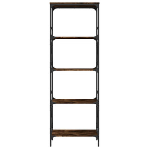 Βιβλιοθήκη 5 Επιπέδων Καπνιστή Δρυς 59x35x171 εκ. Επεξεργ. Ξύλο - Pakobazaar