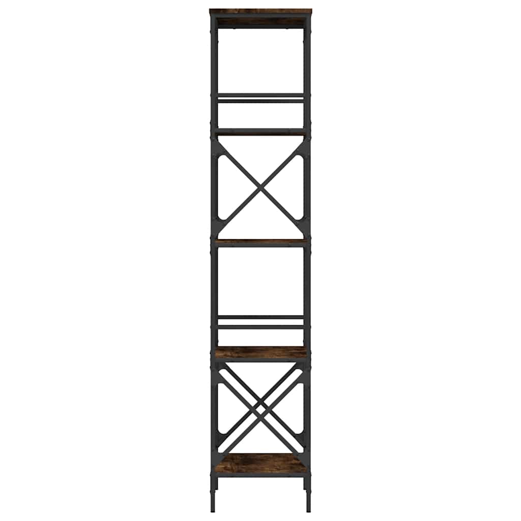 Βιβλιοθήκη 5 Επιπέδων Καπνιστή Δρυς 59x35x171 εκ. Επεξεργ. Ξύλο - Pakobazaar