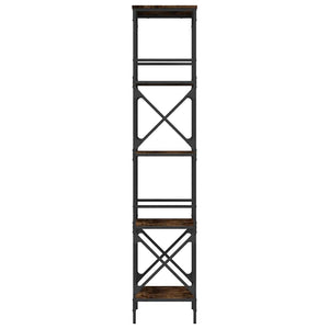 Βιβλιοθήκη 5 Επιπέδων Καπνιστή Δρυς 59x35x171 εκ. Επεξεργ. Ξύλο - Pakobazaar