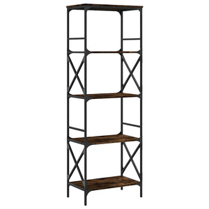 Βιβλιοθήκη 5 Επιπέδων Καπνιστή Δρυς 59x35x171 εκ. Επεξεργ. Ξύλο - Pakobazaar