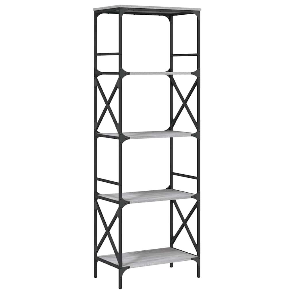 Βιβλιοθήκη 5 Επιπέδων Γκρι Sonoma 59 x 35 x 171 εκ. Επεξ. Ξύλο