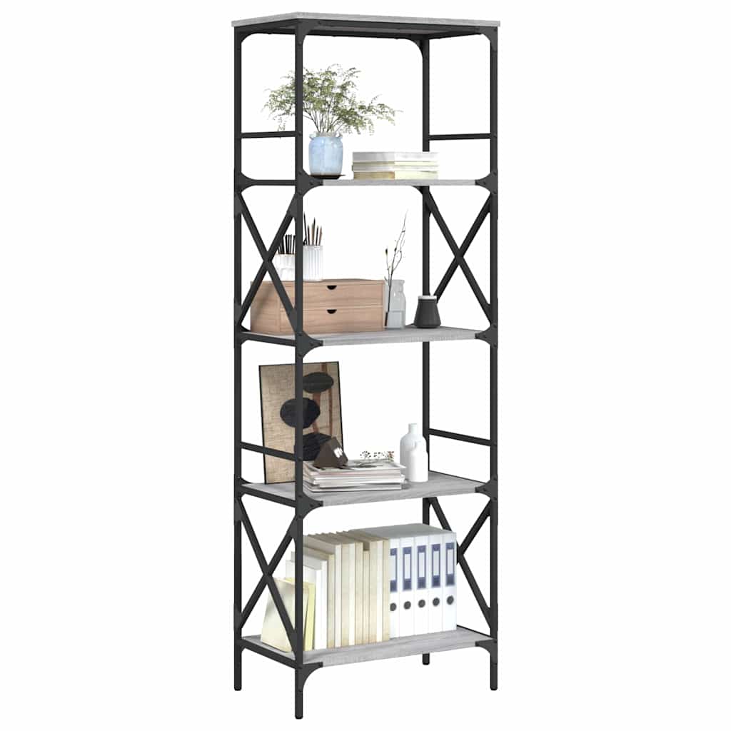 Βιβλιοθήκη 5 Επιπέδων Γκρι Sonoma 59 x 35 x 171 εκ. Επεξ. Ξύλο